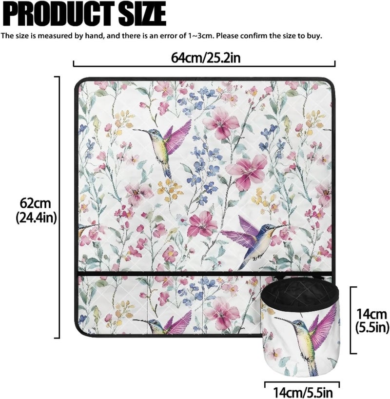 Kathyboom Humming Bird Sewing Machine Mat for Table Muffling Reduce Vibration Anti-Dust with Storage Water-Proof Sew Machine Pad - Image 5